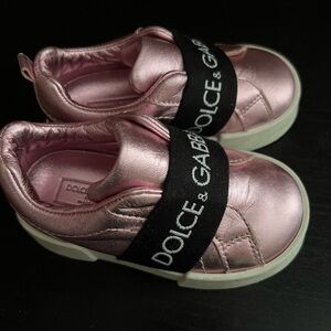 Dolce & Gabbana Kids Metallic Pink Sneakers